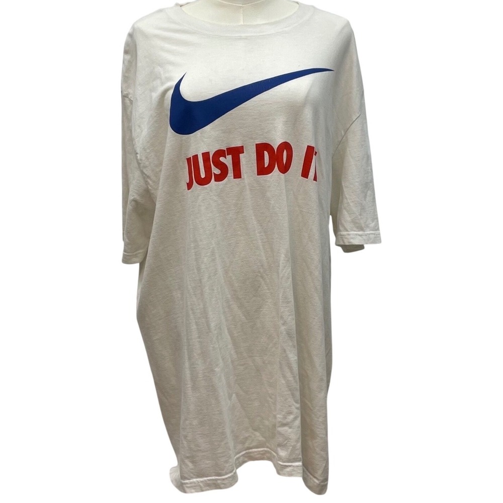 Nike Just Do It Graphic Tee Shirt‎ Mens XXL White Flaw